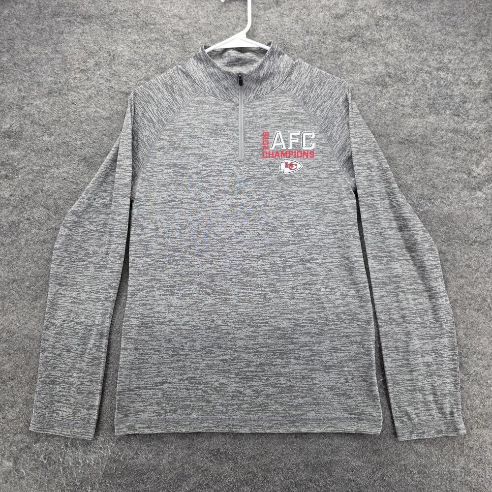 Kansas City Chiefs Sweatshirt Mens Small Gray NFL Football Champions Fanatics